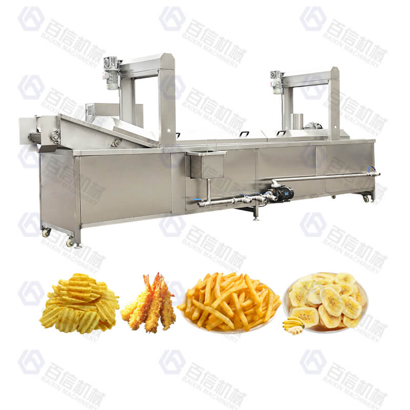 Vegetable continuous frying machine